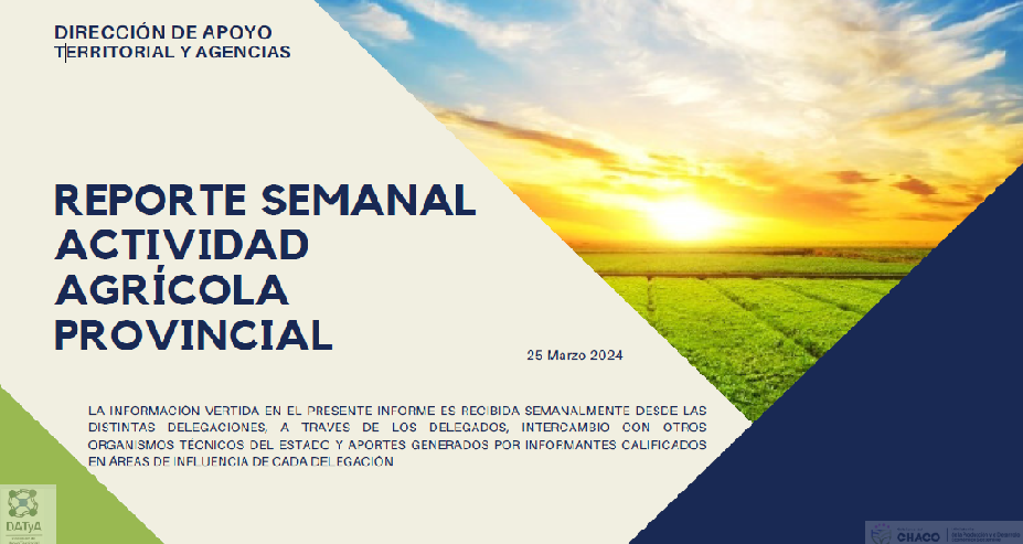 REPORTE SEMANAL ACTIVIDAD AGRÍCOLA PROVINICIAL 25-03-2024