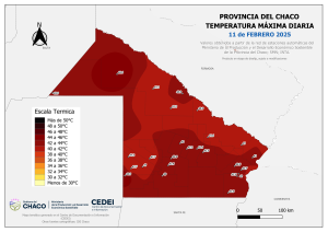 Temperatura maxima diaria registrada de 11 de Febrero